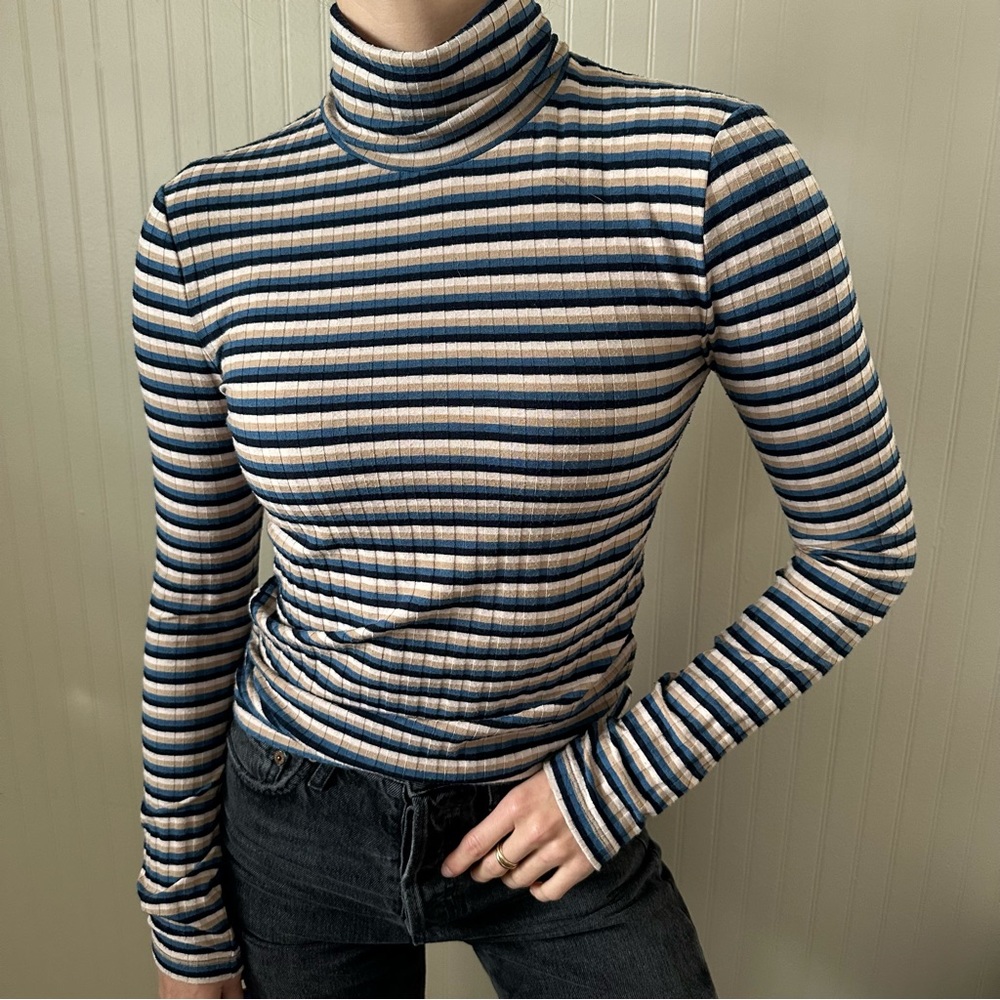 Madewell striped turtleneck sweater